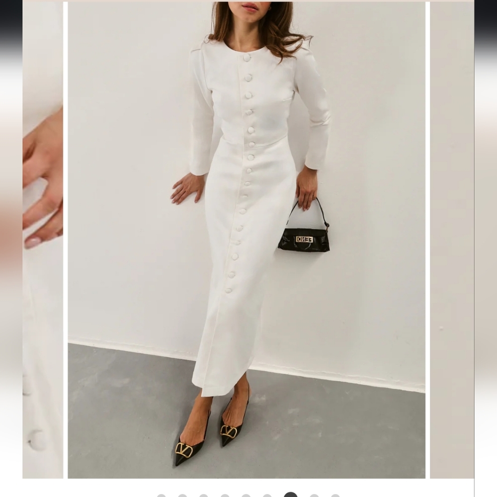 VITA GRACE White Button-Down size Small